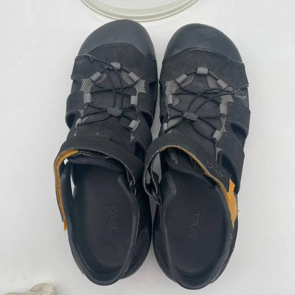 Teva Mens Black Closed Toe Sport Sandals Hook & Loop Water Hiking‎ 13 trail